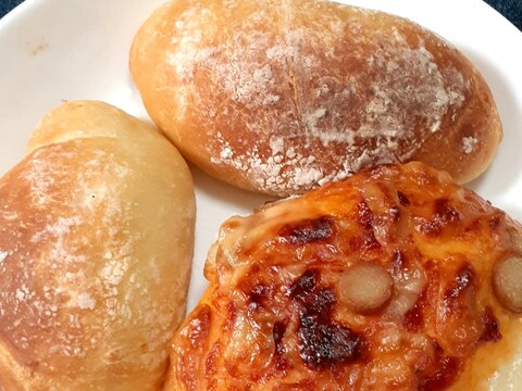 イースト臭くないすぐ出来るパン(塩パン、ピザパン)
